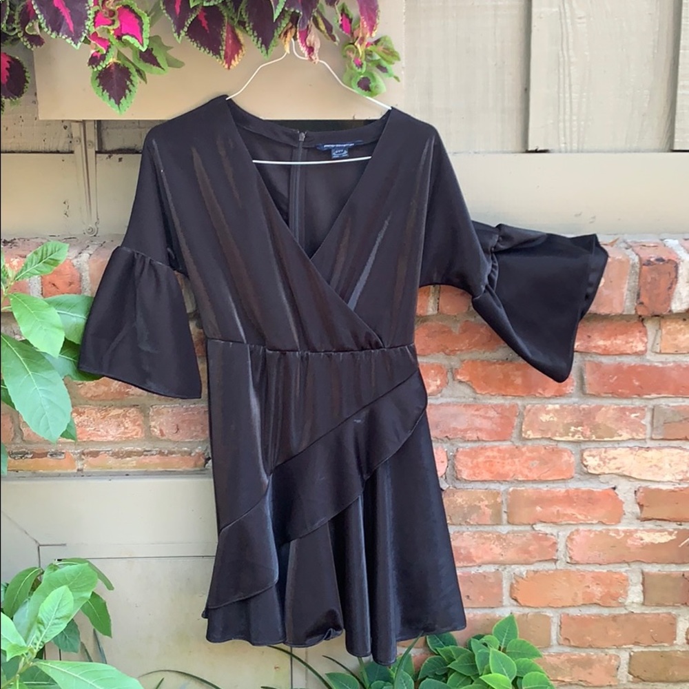 French Connection Black Ruffled Dress